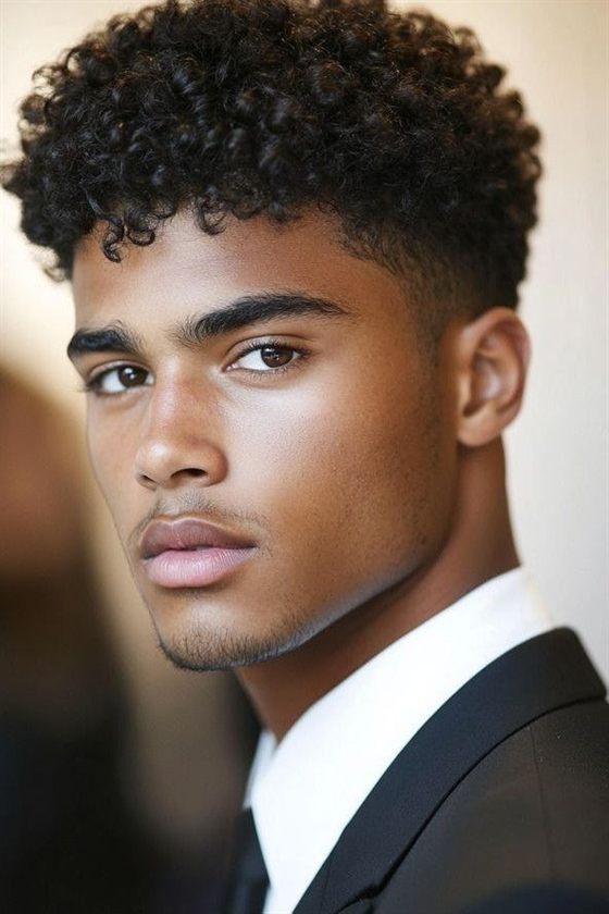 Inspiração de corte masculino crespo